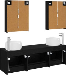 vidaXL Σετ Επίπλων Μπάνιου 5 pcs Μαύρη Δρυς
