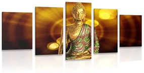 Εικόνα 5 τμημάτων Άγαλμα του Βούδα με αφηρημένο φόντο