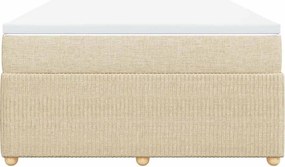 vidaXL Κρεβάτι Boxspring με Στρώμα Κρεμ 140x200 εκ. Υφασμάτινο