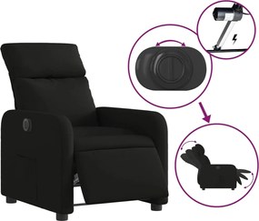 vidaXL Πολυθρόνα Ανακλινόμενη Ηλεκτρική Μαύρη Υφασμάτινη