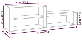 ΠΑΠΟΥΤΣΟΘΗΚΗ SONOMA ΔΡΥΣ 150X35X45 ΕΚ. ΑΠΟ ΕΠΕΞΕΡΓΑΣΜΕΝΟ ΞΥΛΟ 816915