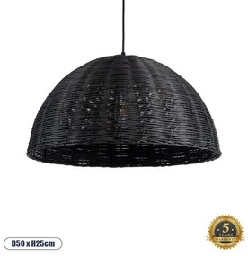 Boho Κρεμαστό Φωτιστικό Οροφής Μονόφωτο 02383 GloboStar-2383-Μαύρο 2383