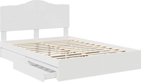 vidaXL Κρεβάτι Αποθήκης Λευκό 140 x 190 cm Επεξεργασμένο ξύλο