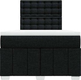vidaXL Κρεβάτι Boxspring με Στρώμα Μαύρο 120x190 εκ. Υφασμάτινο