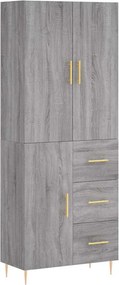 vidaXL Ντουλάπι Γκρι Sonoma 69,5 x 34 x 180 εκ. Επεξεργασμένο Ξύλο