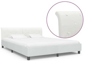 vidaXL Πλαίσιο Κρεβατιού Λευκό 160 x 200 εκ. από Συνθετικό Δέρμα