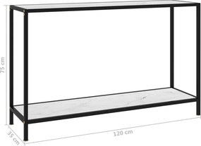 vidaXL Τραπέζι Κονσόλα Λευκό 120 x 35 x 75 εκ. από Ψημένο Γυαλί