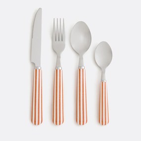 Σετ 16 μαχαιροπίρουνα με ριγέ λαβή, Leela