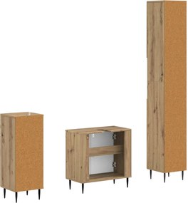 vidaXL Σετ ντουλαπιών μπάνιου 3 τεμαχίων HAARLEM Artisan Δρυς