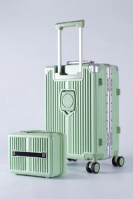 Stewehome Σετ 2 τεμαχίων βαλίτσες καμπίνας και νεσεσέρ από πολυανθρακικό λευκό 56x38x22 cm