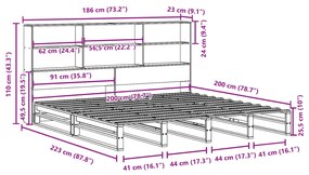 ΚΡΕΒΑΤΙ ΒΙΒΛΙΟΘΗΚΗ ΧΩΡΙΣ ΣΤΡΩΜΑ ΚΑΦΕ 180X200 ΕΚ ΜΑΣΙΦ ΠΕΥΚΟ 3323931