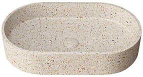 Νιπτήρας Επικαθήμενος Με Βαλβίδα Linus CS-0010-E13 60x35x12cm Fruitcake Karag Πέτρα, Άμμος