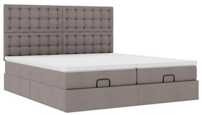 vidaXL Οθωμανικό κρεβάτι με στρώματα Taupe 180x200cm ύφασμα