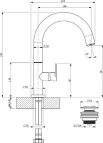 Armando Vicario Slim 500040 Inox Finish – Μπαταρία νιπτήρα ψηλή
