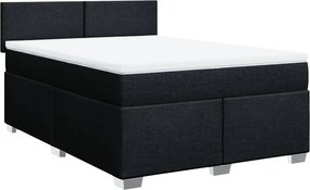 vidaXL Κρεβάτι Boxspring με Στρώμα Μαύρο 160x200 εκ. Υφασμάτινο