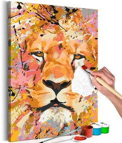 Πίνακας ζωγραφικής με αριθμούς Watchful Lion - 40x60