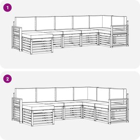 vidaXL Σειρά Καναπέ Εξωτερικού 7 pcs Άσπρο και Ανθρακί