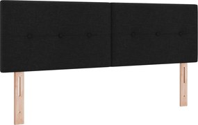 vidaXL Κρεβάτι box spring με στρώμα Μαύρο 160 x 200 cm Ύφασμα