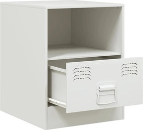 vidaXL Κομοδίνα 2 τεμ. Λευκό 34,5 x 39 x 44 εκ. από Χάλυβα