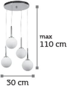 Φωτιστικό οροφής InLight 4515-4 Πολύφωτο