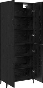 vidaXL Highboard 2 pcs Μαύρη Οξυά Επεξεργασμένο ξύλο