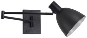 SE21-BL-52-MS2 ADEPT WALL LAMP Black Wall Lamp with Switcher and Black Metal Shade+