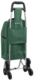 vidaXL Καλάθι Αγορών με Σκαλοπάτια Πράσινο 38 L
