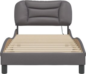 vidaXL Πλαίσιο κρεβατιού με LED χωρίς στρώμα Hvar Γκρι 90x200 εκ.