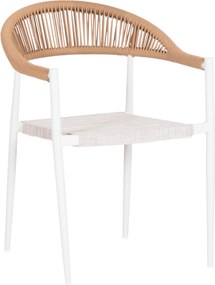 ΠΟΛΥΘΡΟΝΑ BERG HM6284.01 ΑΛΟΥΜΙΝΙΟ &amp; TEXTILENE ΛΕΥΚΟ--P.E.TWISTED RATTAN 55x56x79Υεκ