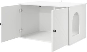 vidaXL Σπίτι Γάτας Λευκό 85 x 55 x 50,5 εκ Επεξεργασμένο ξύλο
