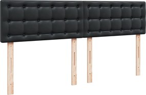 vidaXL Κρεβάτι Boxspring με Στρώμα Μαύρο 200x200 εκ. Συνθετικό Δέρμα