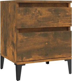 vidaXL Κομοδίνο Καπνιστή Δρυς 40x35x50 εκ.