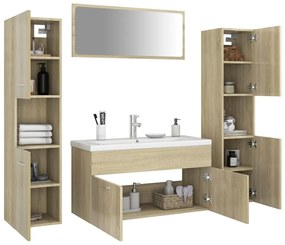 vidaXL Σετ Επίπλων Μπάνιου Sonoma Δρυς από Επεξεργασμένο Ξύλο