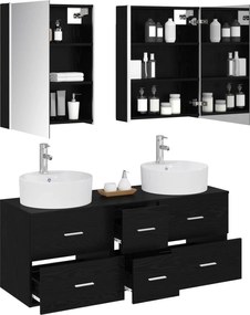 vidaXL Σετ Επίπλων Μπάνιου 5 pcs Μαύρη Δρυς