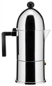 Καφετιέρα Espresso La Cupola A9095/6 B 10x28,5cm 300ml 6Cups Clear-Black Alessi Ανοξείδωτο Ατσάλι