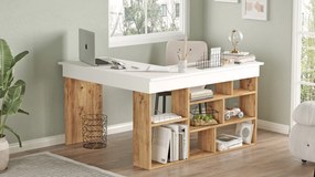 Γραφείο γωνιακό &quot;VIANA&quot; σε χρώμα atlantic pine/λευκό 120x129x72