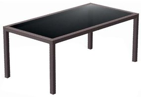 Τραπέζι TAHITI Καφέ PP/Τζάμι 180x94x75cm