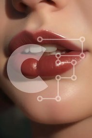 Intra Συλλεκτικό Ξύλινο Παζλ Plywood 4mm - Κοντινό πλάνο με τα κόκκινα χείλη της γυναίκας Σε Ξύλινο Κουτί - Διαστάσεις Puzzle: 10x10 cm – 25 κομμάτια