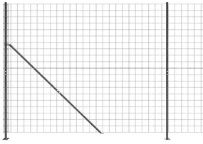 vidaXL Συρματόπλεγμα Περίφραξης Ανθρακί 1,6 x 25 μ. με Βάσεις Φλάντζα