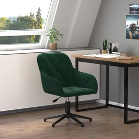Καρέκλα Γραφείου Περιστρεφόμενη Σκούρο Πράσινο Βελούδινη