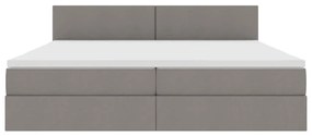 vidaXL Κρεβάτι με αποθηκευτικό χώρο και LED Taupe 200 x 200 cm