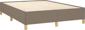 vidaXL Κρεβάτι Boxspring με Στρώμα Taupe 140x200 εκ. Υφασμάτινο
