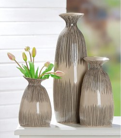 Βάζο Μπεζ Κεραμικό 22.5cm