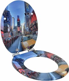 vidaXL Μαλακή κλειστή λεκάνη Πολύχρωμο 44 x 38 εκ. Πίνακας MDF