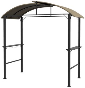 Outsunny Κιόσκι Ψησταριάς, 2 Πλευρικά Ράφια, Γάντζοι, Ατσάλινο Πλαίσιο, 1,1 x 2,3m, Χακί