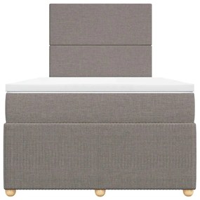 vidaXL Κρεβάτι Boxspring με Στρώμα Taupe 120x200 εκ. Υφασμάτινο