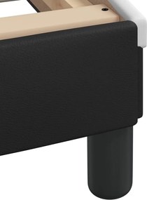 vidaXL Πλαίσιο Κρεβατιού Dover Μαύρο/Λευκό 100x200εκ.Συνθ. Δέρμα