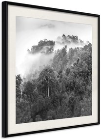 Αφίσα - Foggy Forest - 50x50 - Μαύρο - Με πασπαρτού