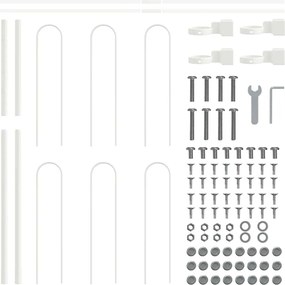 vidaXL Φράχτης Κήπου 2 pcs Λευκό 3,4 x 1,2 μ Ατσάλι με Πούδρα