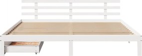vidaXL Πλαίσιο Κρεβατιού με Συρτάρια Χωρίς Στρώμα Λευκό 200x200 εκ.